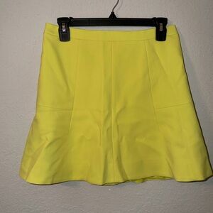 NWT J.Crew Neon Yellow Spring Summer Date Night Party A-Line Mini Skirt Size 2-F